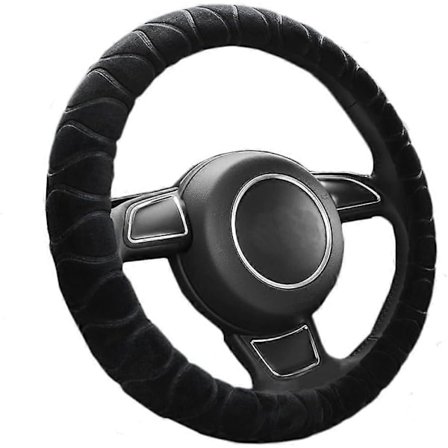 Halkskyddad fluffig plysch rattkåpa, ratt skydd, bilinteriörtillbehör passar för diameter 38cm