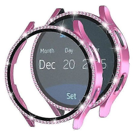 Samsung Galaxy Watch7 44mm PC-kellokotelo, strassikoristeinen suojus karkaistulla lasikalvolla - Trans