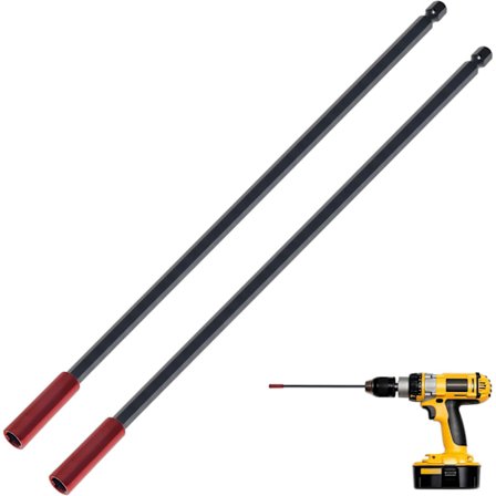 2 STK Magnetiske Borebitsforlængerholdere, 1/4 tomme Magnetisk Bitholder 300 mm, med Magnetisk Hoved ¼ tomme Hex Drive