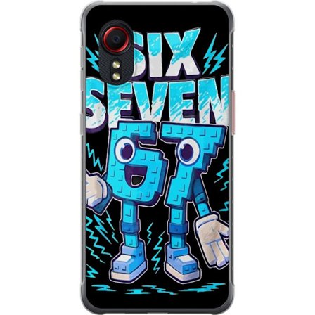 Kompatibelt Mobildeksel til Samsung Samsung Galaxy Xcover 5 Lekende blå illustrasjon med tallene Six Seven i retro arkadestil med kraftig typografi o