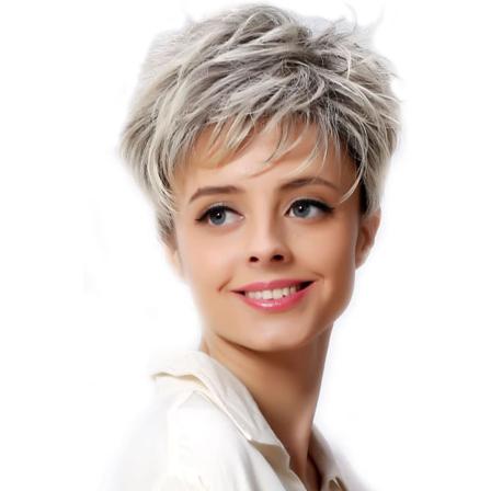 Dam Sexig Kort Grå Peruk Bob Dam Syntetiskt Värmebeständig