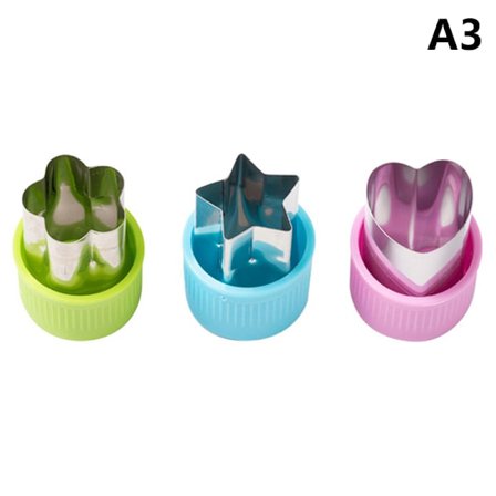 3kpl/setti Tähti Sydän Muoto Vihannekset terä Muovikahva Kannettava