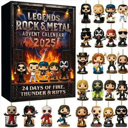 2025 LEGENDS ROCK METAL Julekalender Jul 2D Akryl Hængepynt Gave Den ultimative julegave til LEGENDS ROCK METAL-fans