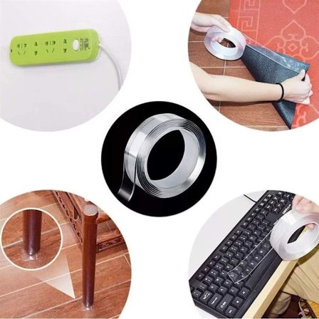 Tejp Nano PU Gel Dubbelsidig Ingen Rester Tejp Transparent Avtagbar Klibbig Halkskydd Gel Tejp