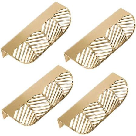 Bladformet håndtag af zinklegering (4 tykke 9025 børstede kobbertråde)