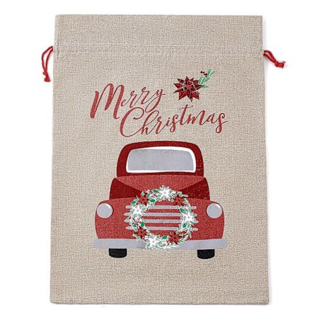 Julklappspåse Julklappsryggsäck imitation linne presentpåse maskintryck reklamgåva ny stil bil presentpåse