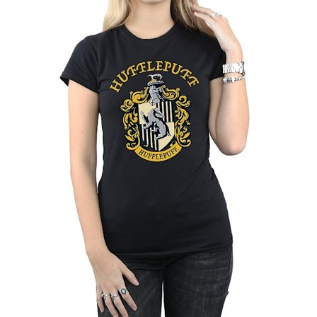 Harry Potter Dam/Kvinnor Hufflepuff Bomull T-shirt XXL Svart