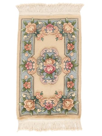 Hand Knotted China 90 Line Rug 60X90 Beige/Dark Green