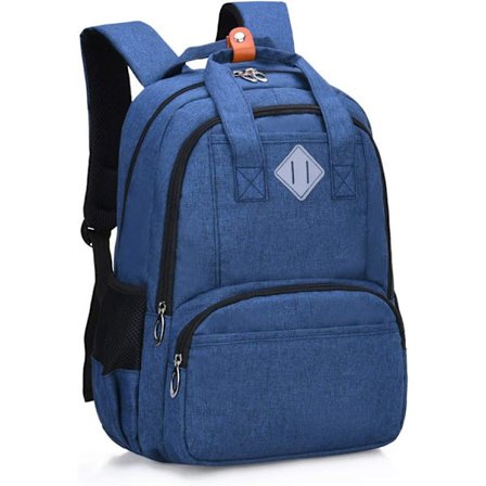 Skole tasker til drenge piger børn, multi-lomme til alder 6-18 (blå)