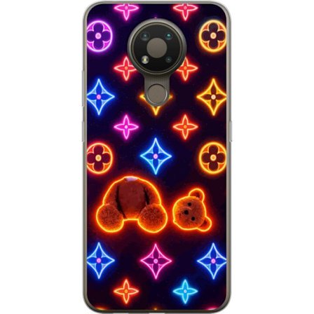 Yhteensopiva Puhelinkuori Nokia Nokia 3.4 Neonvärisellä ylellisellä kuviolla, jossa hehkuvia nalleja pop-taide-esteetiikassa