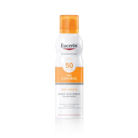 Eucerin Oil Control Sun Spray Transparent Dry Touch SPF50 200ml - Spray solare corpo alta prot.