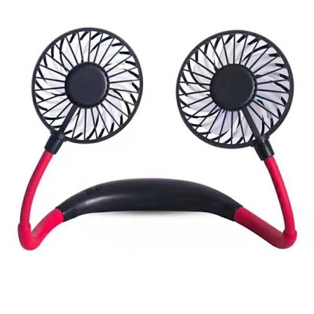 2-pak - Bærbar ventilator - Hals/Nakkeventilator - Sort