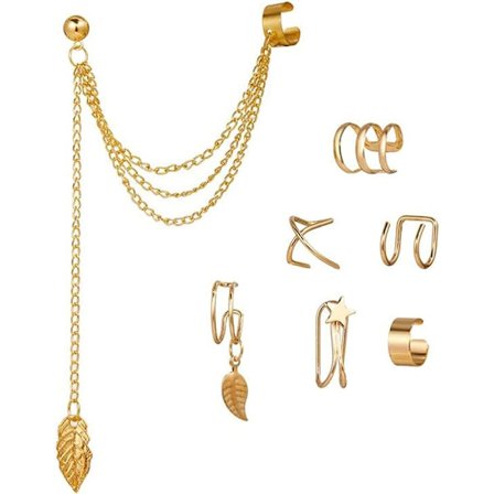 7 par ikke-piercede ører falske brusk manchet øreringe sæt sarte helix øreringe