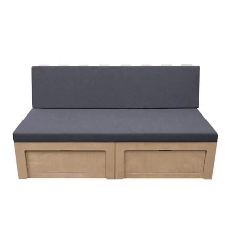 MDF Bäddsoffa Madrass ingår 2 personer 180 x 65 x 40 cm Ombyggd Van Camper Car Brun, Grå