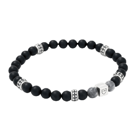 by BILLGREN Silver/beadsarmband | Onyx/jaspis Nobel Accessoarer Herr Flerfärgad 20 cm