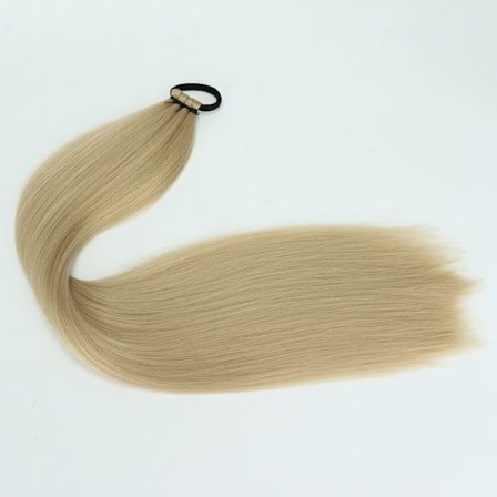 Syntetisk 24 tum lång rak elastisk gummihårring hästsvans Värmebeständig svart brun rak hästsvans hårförlängning