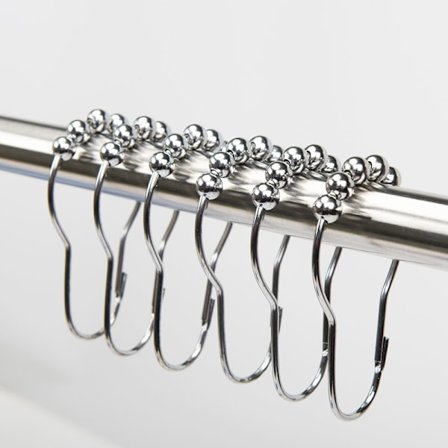 12 stk. Bruseforhængsringe i rustfrit stål