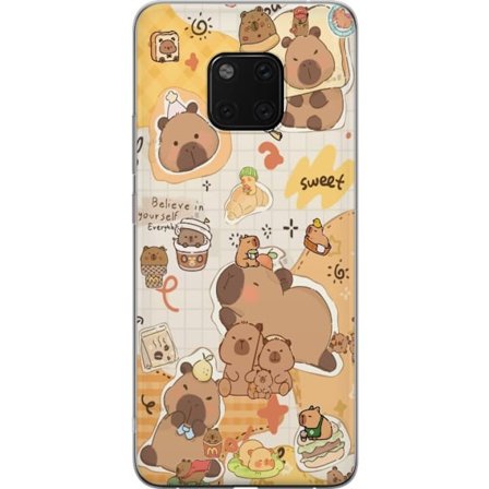 Kompatibelt Mobildeksel til Huawei Huawei Mate 20 Pro Kawaii capybara mobilskal med gulliga djurmotiv