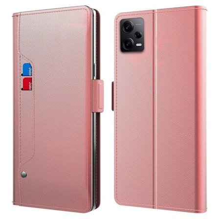 Snyggt Xiaomi Poco X5 Pro / Xiaomi Redmi Note 12 Pro / Xiaomi Redmi Note 12 Pro Speed fodral med sminkspegel - Rosa