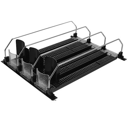 3-pakkaus jääkaapin juomajärjestäjä työntötanko 300-310mm automaattinen juoma-annostelijan pidike (31.00X7.70X6.40CM, musta)