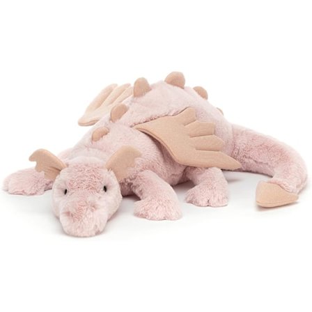 Jellycat Rose Dragon Plysjleketøy, Kjempe 66cm - Mytisk Plysjleketøy - Klassisk Barnegave Rosa