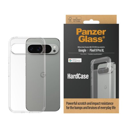 PanzerGlass HardCase deksel for Google Pixel 9 Pro XL (gjennomsiktig) Mobildeksel med støtdempende kanter