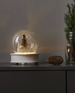 Spieldose Grauberg mit Glaskugel Grau