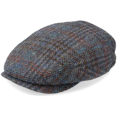 Stetson - Belfast Driver Cap Harris Tweed Navy Flat Cap Flatcap Blue Cap - @ Hatstore