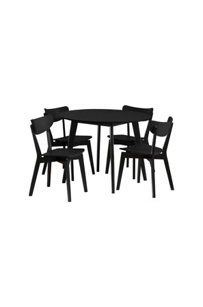 NORDFORM - Roxby matbordsset med bord och 4 stolar, 105x105x76 cm - Svart - Matgrupp 4 personer - Från Homeroom