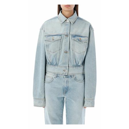 Off White, Denim Jackets Blauw, Dames, Maat:M