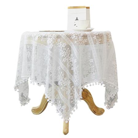 Vintage spetsduk, spetsbroderi bordsduk med små