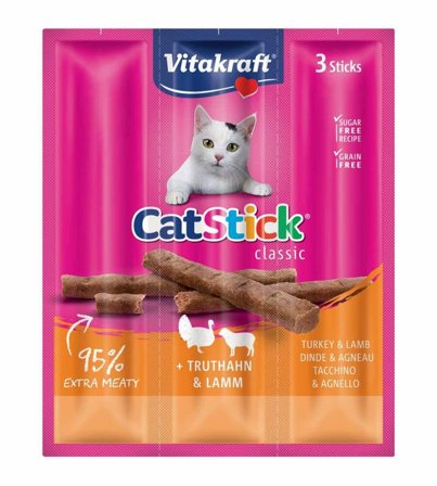Vitakraft CatStick Gusto Tacchino&Agnello Snack Gatti Adulti