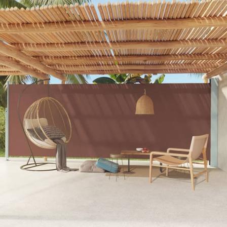vidaXL Infällbar sidomarkis 200x600 cm brun Brun