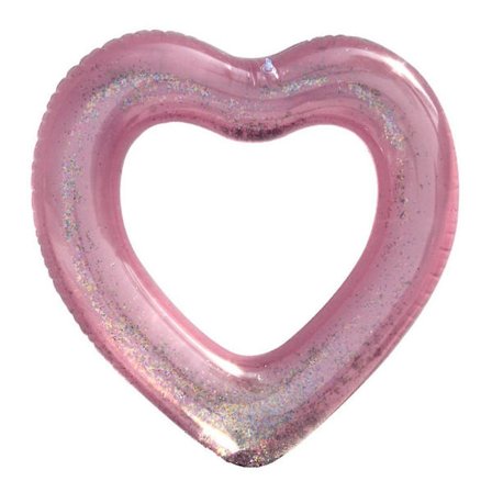 Uppblåsbara badringar, hjärtformade flytande poolleksaker, vattenleksaker för barn och vuxna (90 cm)