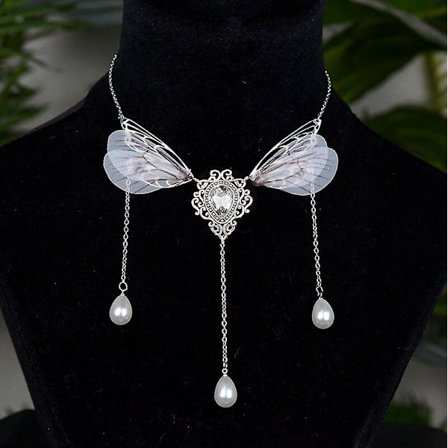 Heks Krystal Magisk Fortryllet Fe Dronning Halskæde Hedensk Sommerfugl Skov Fe Vedhæng Halskæde(som billede)