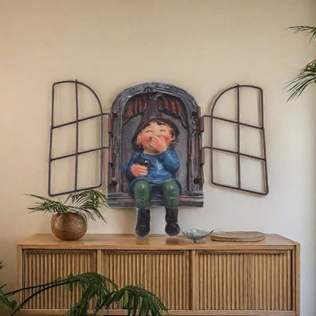 Havegnomstatue, kvindelig figur til udendørs græsplæne- og terrassedekoration, finurlig havepynt til haveentusiaster og hjemmegrunde