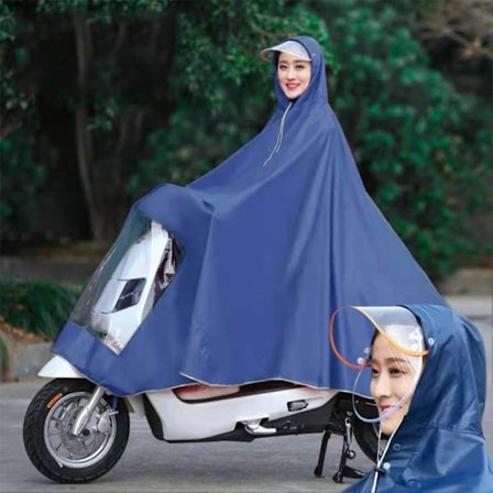 Motorcykel Regnslag Cykel Regnponcho Vandtæt Scooter Regnkapper til Mænd Kvinder Oxford Uden Retroreflektor Mørkeblå 4XL Tykkere