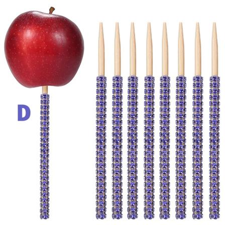 Fruktstavar 10st Bling Dekorativa Bambuborrstavar Stick