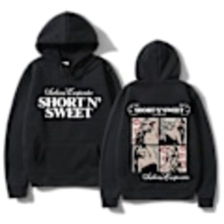 Sabrina And Carpenter Merch Hettegenser Trykket Genser Løs Pullover Casual Langermet Unisex Svart M