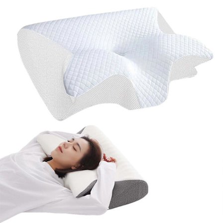 Neckhaven Ergonomiske Kontur Nakkestøttepuder med Kølende Betræk (Hvid)