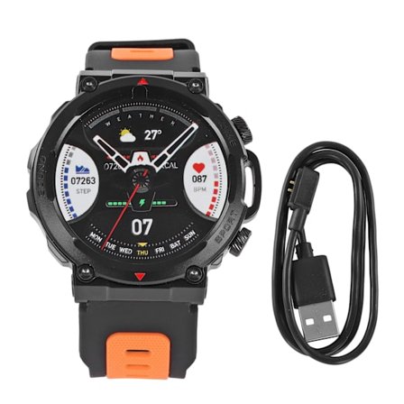 Vandtæt Smartwatch til Børn med Opkald, Musikafspiller og Sundhedsovervågning, Sort Orange