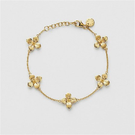 Petunia Flower Armband - 24K GULDPLÄTERAT STERLING SILVER - Safira