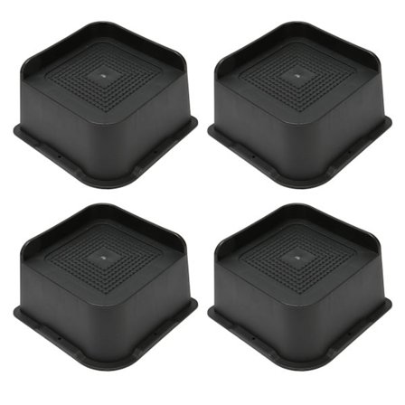 4 stk. Sengeforhøyere ABS L-form Anti-skli Stolben Ekstra Løft Møbelforhøyer Standblokker for Skrivebordskap Sofa Bord Svart 7,6 cm/3 tommer