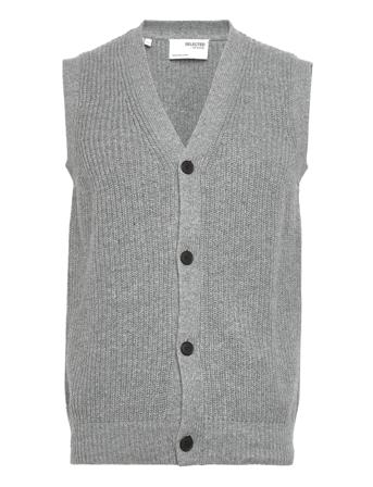 Slhutah Knit Vest B Grey Selected Homme