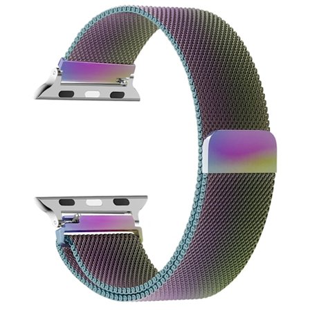 Milanese loop-rem för Apple Watch-band 44 mm 40 mm 45 mm 49 mm 41 mm 38 mm 42 mm 44 mm Armband iwatch Series 9 3 6 5 SE 7 8 Ultra 2 regnbåge regnbåge