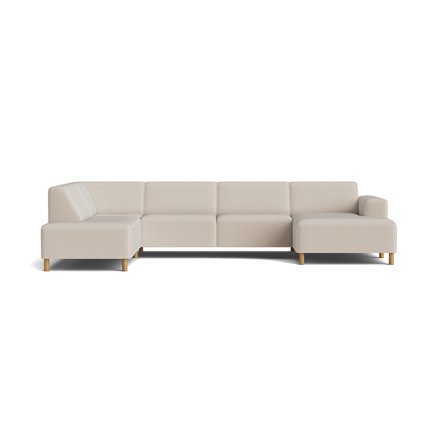Seam U-sofa, højrevendt - Lisboa Beige - 344x206x78 - Sofa, u-sofa