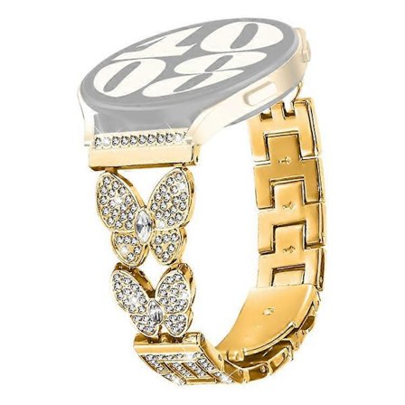 Kompatibelt med Garmin Forerunner 255 Metallarmband Fjäril Strass Dekor Klockarmband
