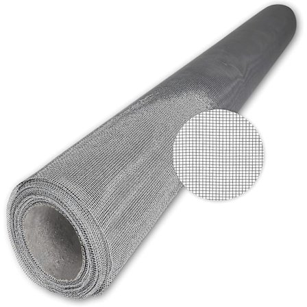 Hyttysverkko - Hyttysverkko - Hyönteissuoja - Läpinäkyvä lasikuitukangas, UV-kestävä, myydään metrillä - 10m, harmaa