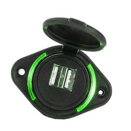 Højhastigheds 3.1A dobbeltport bilstrømadapter til 12 24V bil- og marineapplikationer