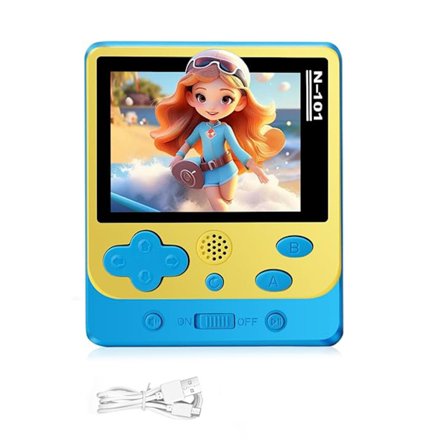 319 håndholdt spillkonsoll med oppladbart batteri for barn og voksne, levende skjerm, enkel å bære